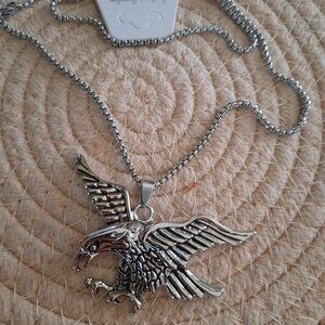 American Eagle Pendant Gothic Pendant Necklace - Stainless Steel, NEW!